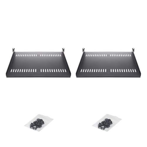 StarTech.com 2-Pack 1U Server Rack Shelf, Vented, 44lb Capacity, 16" Deep (CABSHELF116V2PK) - Rack shelf - black - 1U - 19" (pack of 2) — view 13