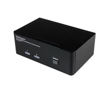 StarTech.com Dual Monitor DisplayPort KVM Switch - 2 Port - USB 2.0 Hub - Audio and Microphone - DP KVM Switch (SV231DPDDUA) - KVM / audio switch - 2 x KVM / audio - 1 local user - desktop - for P/N: IM12D1500P, SVA12M2NEUA, SVA12M5NA