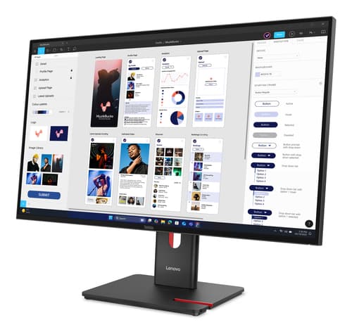 Lenovo ThinkVision T32UD-40 - LED monitor - 32" (31.5" viewable) - 3840 x 2160 4K @ 75 Hz - IPS - 350 cd/m� - 1500:1 - 4 ms - HDMI, DisplayPort, USB-C - eclipse black — view 3