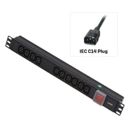 1U 10 WAY IEC PDU IEC TO 10 IEC