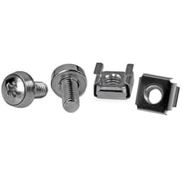 StarTech.com M6 Screws and Cage Nuts - 50 Pack - M6 Mounting Screws and Cage Nuts for Server Rack and Cabinet - Silver (CABSCREWM62B) - Rack screws and nuts - for P/N: RACK-21U-20-WALL-OA, RACK-24U-20-WALL-OA, RK12OD2, SHELF-2U-20-CENTER-V