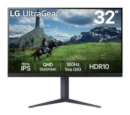LG UltraGear 32GS85Q-B - LED monitor - gaming - 32" (31.5" viewable) - 2560 x 1440 QHD @ 180 Hz - Nano IPS - 350 cd/m� - 1000:1 - HDR10 - 1 ms - 2xHDMI, DisplayPort