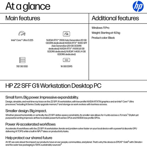 HP Z2 SFF G1I U5-225 16/512 W11P — view 4