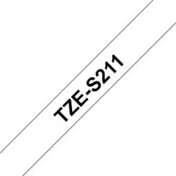 Brother TZe-S211 - Extra strength adhesive - black on white - Roll (0.6 cm x 8 m) 1 cassette(s) laminated tape - for Brother PT-D210, D600, H110, P-Touch PT-1005, 1880, E310, E800, P-Touch Cube Plus PT-P710