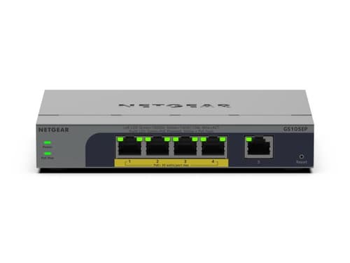 NETGEAR Easy Smart GS105EP - Switch - L3 - smart - 1 x 10/100/1000 + 4 x 10/100/1000 (PoE+) - desktop, wall-mountable - PoE+ (63 W) — view 3
