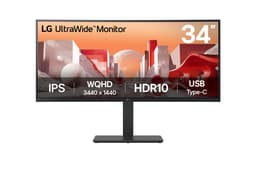 LG UltraWide 34BA75QE-B - LED monitor - curved - 34" - 3440 x 1440 WQHD @ 60 Hz - IPS - 300 cd/m� - 1000:1 - HDR10 - 5 ms - 2xHDMI, DisplayPort, USB-C - speakers