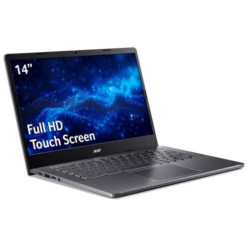 Acer Chromebook Plus 514 CBE594-1T - Intel Core i3 - N305 / up to 3.8 GHz - Chrome OS - UHD Graphics - 8 GB RAM - 256 GB SSD NVMe - 14" IPS touchscreen 1920 x 1080 (Full HD) - Wi-Fi 6E - steel grey - kbd: UK — view 3