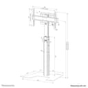 Neomounts MOVE Height Adjustable Display Stand - 37"" (93.98 cm) to 75"" (190.50 cm) Screen Support - 70 kg Load Capacity - 178.50 cm (70.28"") Height x 86.50 cm (34.06"") Width x 70 cm (27.56"") Depth - Floor - Steel - Black - For Display Screen - Lockable, Ventilated thumbnail 17