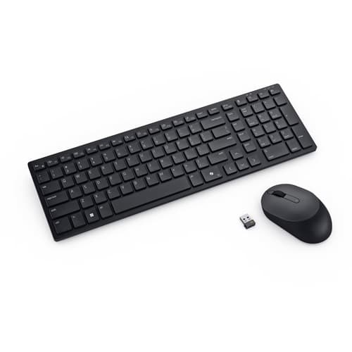 Dell Pro Compact Silent Keyboard and Mouse - KM555 - Keyboard and mouse set - wireless - 2.4 GHz, Bluetooth 5.1 - QWERTY - US International - black - with 3 years NBD Advance Exchange — view 4