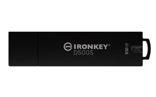 Kingston IronKey D500S - USB flash drive - encrypted - FIPS 140-3 Level 3 - 512 GB - USB 3.2 Gen 1 - TAA Compliant