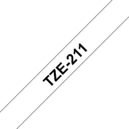 Brother TZe-211 - Standard adhesive - black on white - Roll (0.6 cm x 8 m) 1 cassette(s) laminated tape - for Brother PT-D210, D600, H110, P-Touch PT-1005, 1880, E310, E800, P-Touch Cube Plus PT-P710