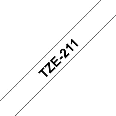 Brother TZe-211 - Standard adhesive - black on white - Roll (0.6 cm x 8 m) 1 cassette(s) laminated tape - for Brother PT-D210, D600, H110, P-Touch PT-1005, 1880, E310, E800, P-Touch Cube Plus PT-P710