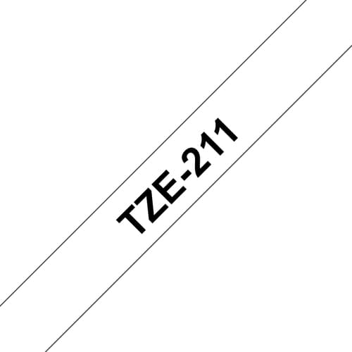 Brother TZe-211 - Standard adhesive - black on white - Roll (0.6 cm x 8 m) 1 cassette(s) laminated tape - for Brother PT-D210, D600, H110, P-Touch PT-1005, 1880, E310, E800, P-Touch Cube Plus PT-P710