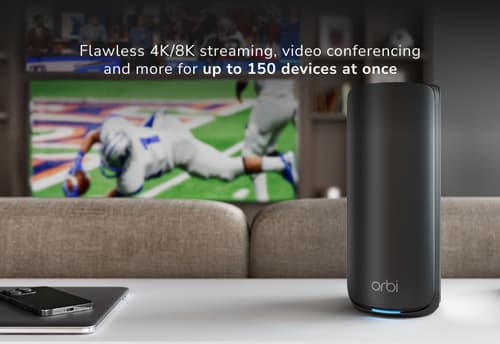 NETGEAR Orbi 870 Series RBE873 - Wi-Fi system - (router, 2 extenders) - up to 9,000 sq.ft - mesh 10GbE, 2.5GbE, Wi-Fi 7 Multi-Band — view 6