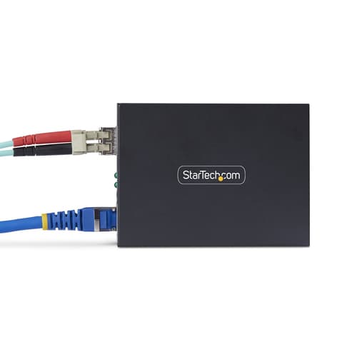 StarTech.com - Fibre media converter - 1GbE - over fibre optic - 1000Base-T, 1000Base-LX, 10Base-T, 100Base-TX - LC Duplex single-mode / RJ-45 - up to 40 km - 1310 nm - TAA Compliant — view 6