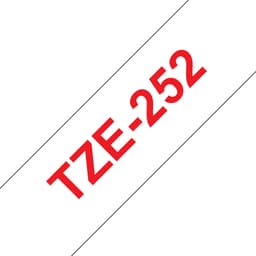 Brother TZe-252 - Standard adhesive - red on white - Roll (2.4 cm x 8 m) 1 cassette(s) laminated tape - for Brother PT-D600, P-Touch PT-3600, D800, E550, E800, P750, P900, P950, P-Touch EDGE PT-P750