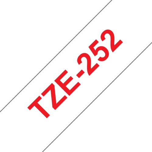 Brother TZe-252 - Standard adhesive - red on white - Roll (2.4 cm x 8 m) 1 cassette(s) laminated tape - for Brother PT-D600, P-Touch PT-3600, D800, E550, E800, P750, P900, P950, P-Touch EDGE PT-P750