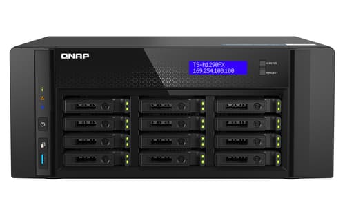 QNAP TS-h1290FX - NAS server - 12 bays - SATA 6Gb/s / PCIe (NVMe) / U.2 - RAM 64 GB - 25 Gigabit Ethernet / 2.5 Gigabit Ethernet - iSCSI support