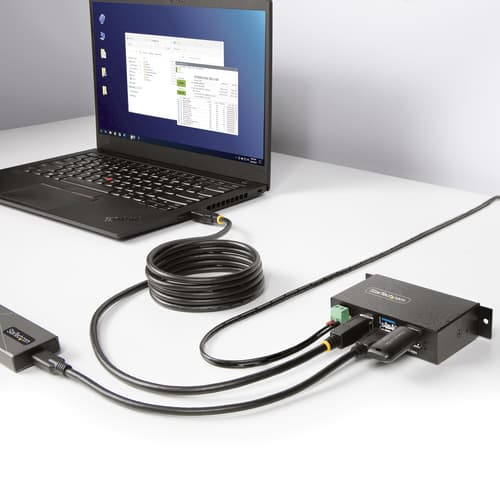 StarTech.com 4-Port Managed USB Hub with 4x USB-A, Heavy Duty with Metal Industrial Housing, ESD & Surge Protection, Wall/Desk/Din-Rail Mountable, USB 3.0/3.1/3.2 Gen 1 5Gbps - Hub - 3 x USB 3.2 Gen 2 + 1 x USB 3.2 Gen 1 - wall-mountable, desktop, DIN rail mountable - TAA Compliant — view 7