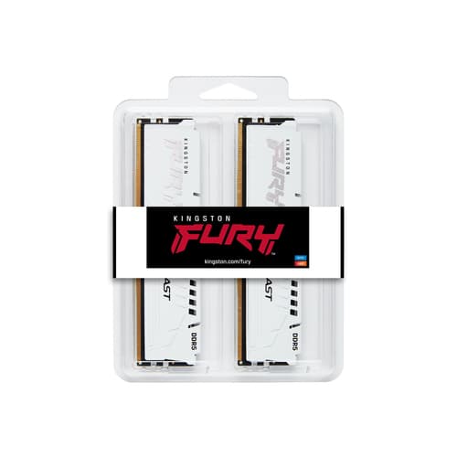 Kingston FURY Beast - DDR5 - kit - 32 GB: 2 x 16 GB - DIMM 288-pin - 6000 MT/s / PC5-48000 - CL36 - 1.35 V - unbuffered - on-die ECC - white — view 6