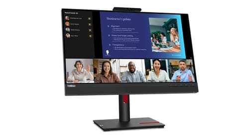 Lenovo ThinkVision T24v-30 - LED monitor - 23.8" (23.8" viewable) - 1920 x 1080 Full HD (1080p) @ 75 Hz - IPS - 250 cd/m� - 1000:1 - 4 ms - HDMI, VGA, DisplayPort - speakers - raven black