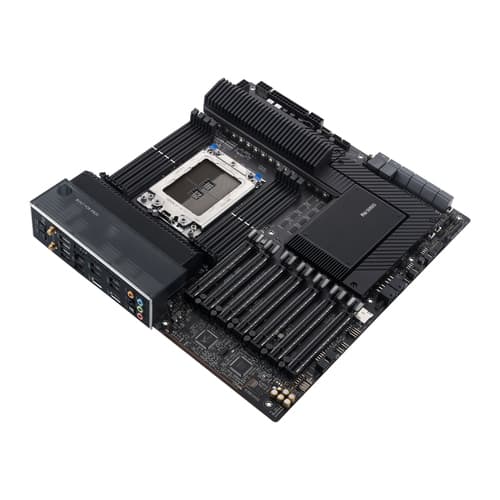ASUS Pro WS WRX80E-SAGE SE WIFI II - Motherboard - extended ATX / SSI EEB - Socket sWRX8 - AMD WRX80 Chipset - USB-C 3.2 Gen 2x2, USB-C 3.2 Gen2, USB 3.2 Gen 2, USB 3.2 Gen 1 - 2 x 10 Gigabit LAN, Wi-Fi 6E, Bluetooth - HD Audio (8-channel) — view 7
