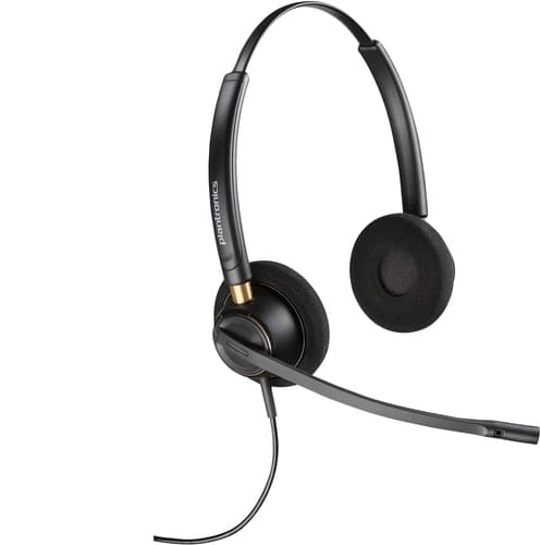 Poly EncorePro HW520D - EncorePro 500 series - headset - on-ear - wired - Quick Disconnect - black - Certified for Skype for Business — view 1