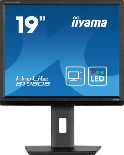 iiyama ProLite B1980S-B1 - LED monitor - 19" - 1280 x 1024 @ 75 Hz - TN - 250 cd/m� - 1000:1 - 3 ms - HDMI, DisplayPort - speakers - black, matte — view 1