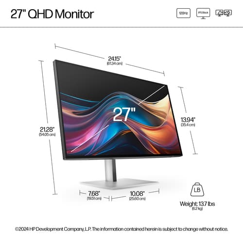 HP S7 PRO 727PQ QHD MNTR UK — view 5