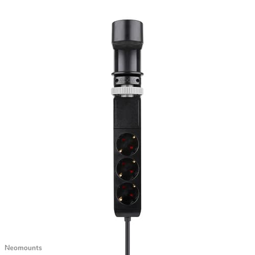 Neomounts - Power strip - USB-C + USB-A - AC 230 V - 3680 Watt - input: Type F - output connectors: 3 (2 x 24 pin USB-C (PD), USB, 3 x power Type F) - 1.4 m cord - black - with Clamp Desk Mount — view 4
