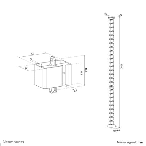 Neomounts Cable Spine Organizer for sit/ — view 14