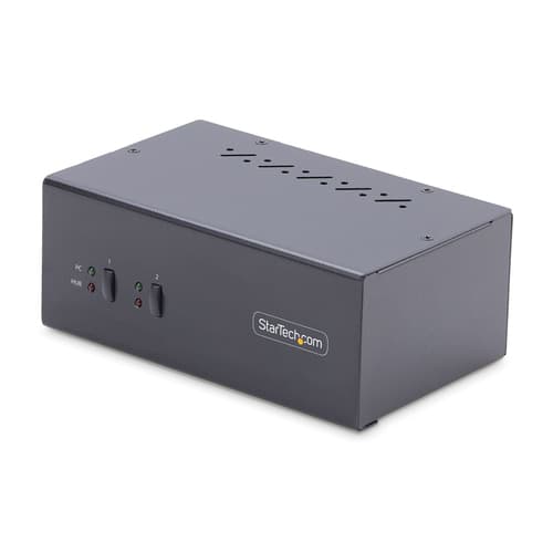 StarTech.com 2-Port Dual-Monitor DisplayPort KVM Switch, 4K 60Hz, 2x USB 5Gbps Hub Ports, 2x USB 2.0 HID Ports, Hotkey and Push-Button Switching, TAA Compliant - ESD Level 3 Protection (P2DD46A2-KVM-SWITCH) - KVM / audio / USB switch - 2 x KVM / audio / USB - 1 local user - desktop - TAA Compliant