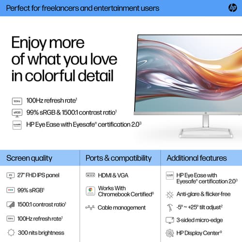 HP S5 527SW FHD WHT MNTR — view 10