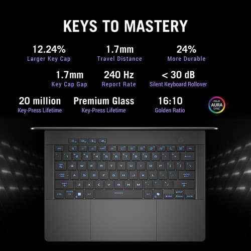 ASUS ROG Zephyrus G14 GA403WR-QS085W - AMD Ryzen AI 9 - HX 370 / up to 5.1 GHz - Win 11 Home - GeForce RTX 5070 Ti - 32 GB RAM - 1 TB SSD NVMe - 14" OLED 2880 x 1800 (3K) @ 120 Hz - Wi-Fi 7, Bluetooth - eclipse grey — view 17