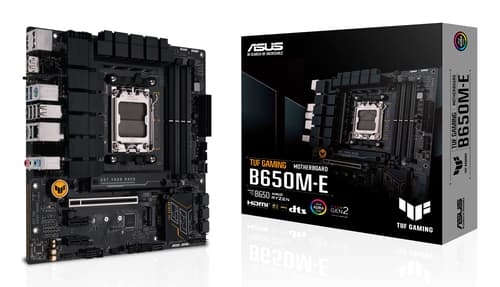 ASUS TUF GAMING B650M-E - Motherboard - micro ATX - Socket AM5 - AMD B650 Chipset - USB 3.1 Gen 2, USB 3.2 Gen 2, USB-C 3.2 Gen2, USB-C 3.2 Gen 1 - 2.5 Gigabit LAN - onboard graphics (CPU required) - HD Audio (8-channel)