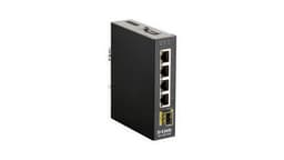 D-Link DIS 100G-5SW - Switch - unmanaged - 4 x 10/100/1000 + 1 x 100/1000 SFP - DIN rail mountable, wall-mountable