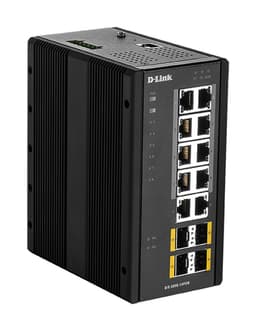 D-Link DIS 300G-14PSW - Switch - Managed - 8 x 10/100/1000 (PoE+) + 2 x 10/100/1000 + 2 x 100/1000 SFP - DIN rail mountable, wall-mountable - PoE+ (240 W)