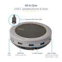 StarTech.com USB-C Conference Speaker Mini Dock, Portable Boardroom Speaker and Multiport Adapter, USB-C to VGA or 4K 60Hz HDMI, 2x USB-A (5Gbps) Hub, Mic/Speaker