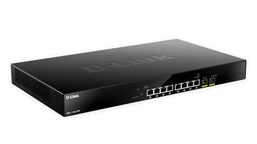 D-Link DMS 1100-10TP - Switch - smart - 8 x 100/1000/2.5G (PoE+) + 2 x 10 Gigabit SFP+ - rack-mountable - PoE+ (240 W)