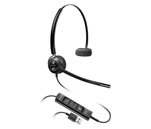 Poly EncorePro 545 - EncorePro 500 series - headset - on-ear - convertible - wired - USB-A - black - Certified for Skype for Business
