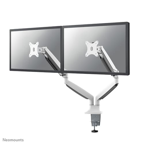 Neomounts NM-D750D - Mounting kit - full-motion - for 2 LCD displays - white - screen size: 10"-32" - clamp mountable, grommet, desk-mountable