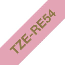 Brother TZe-RE54 - Satin - gold on pink - Roll (2.4 cm x 4 m) 1 cassette(s) ribbon tape - for Brother PT-D600, P-Touch PT-3600, D600, D800, E550, P750, P900, P950, P-Touch EDGE PT-P750