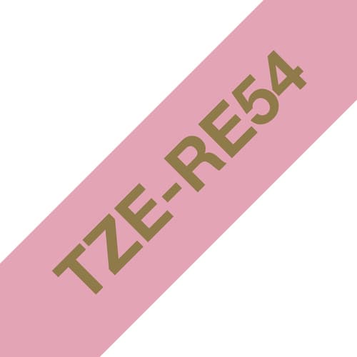 Brother TZe-RE54 - Satin - gold on pink - Roll (2.4 cm x 4 m) 1 cassette(s) ribbon tape - for Brother PT-D600, P-Touch PT-3600, D600, D800, E550, P750, P900, P950, P-Touch EDGE PT-P750