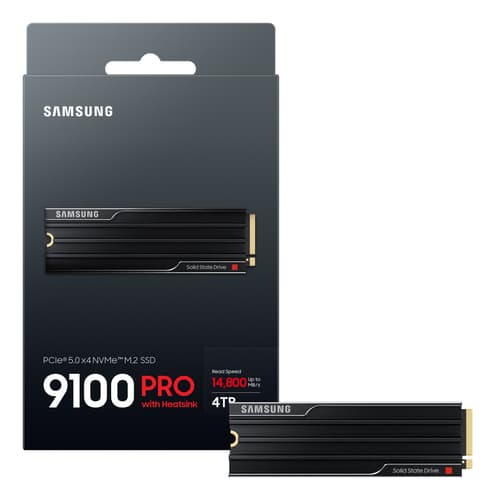 Samsung 9100 PRO MZ-VAP4T0 - SSD - encrypted - 4 TB - with heatsink - internal - M.2 2280 - PCI Express 5.0 x4 (NVMe) - 256-bit AES - TCG Opal Encryption 2.0 - black — view 4