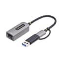 StarTech.com USB-C to Ethernet Adapter w/USB-A Adapter, Realtek RTL8153B - Network adapter - USB-C 3.2 Gen 1 - Gigabit Ethernet - space grey thumbnail 2