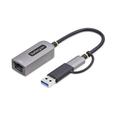 StarTech.com USB-C to Ethernet Adapter w/USB-A Adapter, Realtek RTL8153B - Network adapter - USB-C 3.2 Gen 1 - Gigabit Ethernet - space grey — view 3