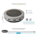StarTech.com USB-C Conference Speaker Mini Dock, Portable Boardroom Speaker and Multiport Adapter, USB-C to VGA or 4K 60Hz HDMI, 2x USB-A (5Gbps) Hub, Mic/Speaker