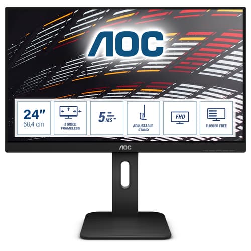 AOC 24P1 - LED monitor - 23.8" - 1920 x 1080 Full HD (1080p) @ 60 Hz - IPS - 250 cd/m� - 1000:1 - 5 ms - HDMI, DVI, DisplayPort, VGA - speakers
