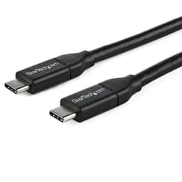 StarTech.com USB C To USB C Cable - 3 ft / 1m - USB-IF Certified - 5A PD - USB 2.0 - USB Type C Charging Cable - USB C Fast Charge Cable (USB2C5C1M) - USB cable - 24 pin USB-C (M) to 24 pin USB-C (M) - Thunderbolt 3 / USB 2.0 - 5 A - 1 m - black