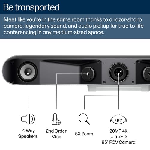 Poly Studio V52 - Without power cord - USB video bar - white - TAA Compliant — view 9